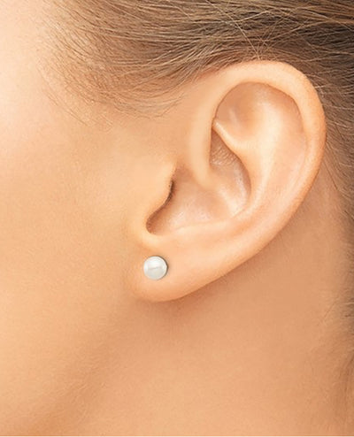 14K Yellow Gold Pearl Studs - 5-6mm with Pushbacks