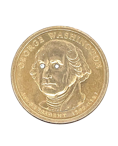 One Dollar Coin with Diamond Eyes - George Washington