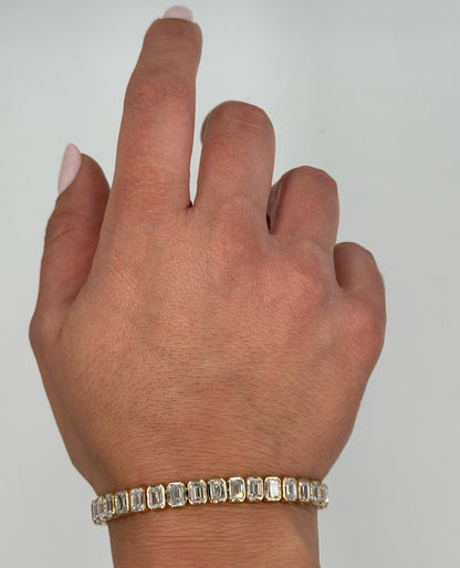 14K Yellow Gold Lab Grown Diamond Tennis Bracelet