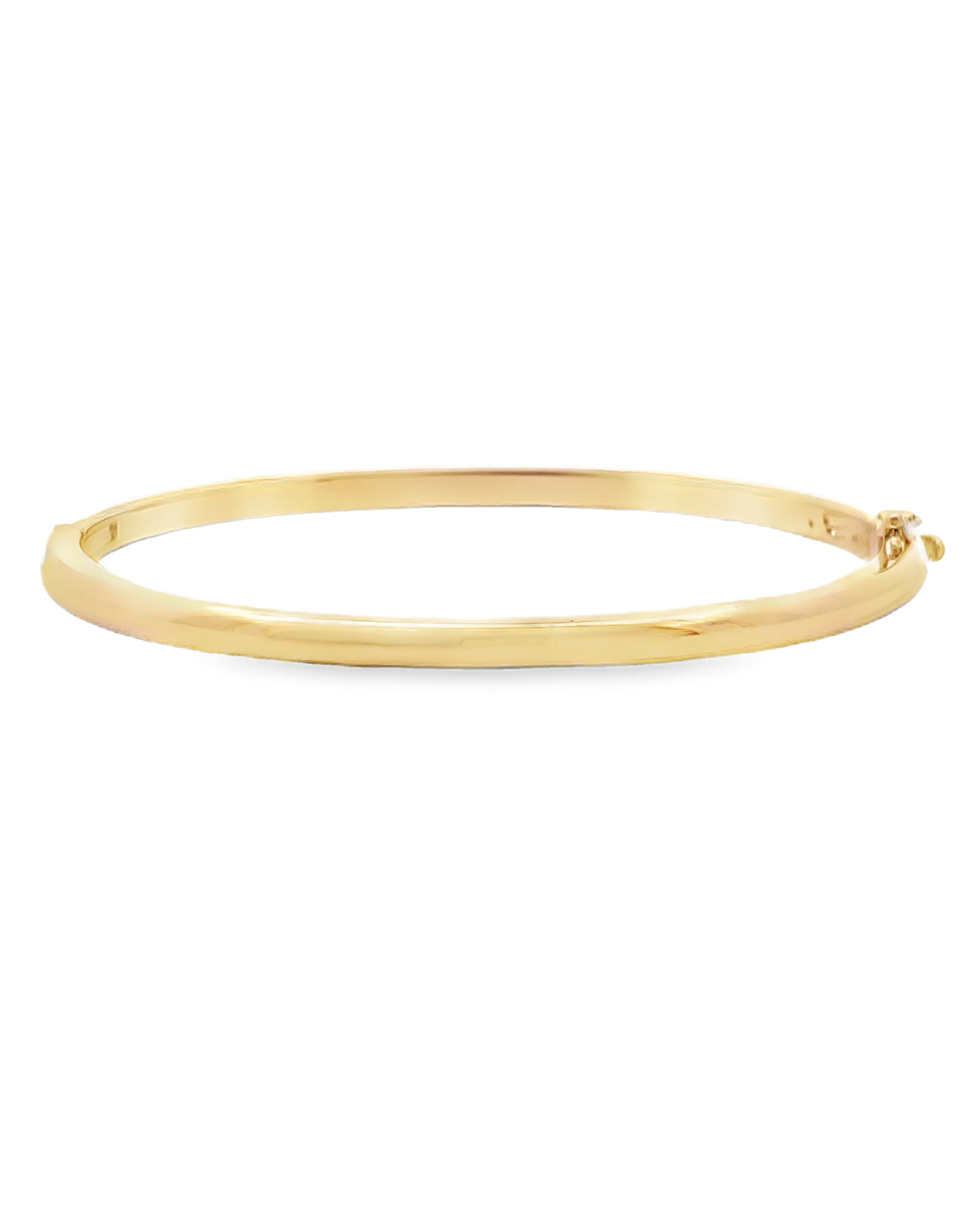 14K Yellow Gold Solid Hinged Bangle Bracelet 3.6mm