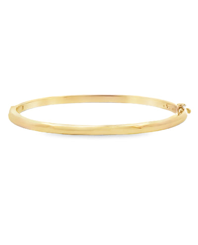 14K Yellow Gold Solid Hinged Bangle Bracelet 3.6mm