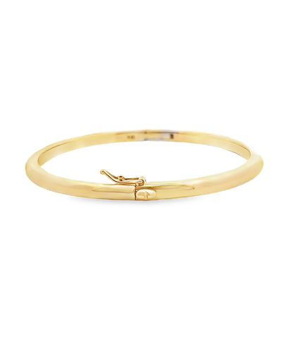 14K Yellow Gold Solid Hinged Bangle Bracelet 3.6mm
