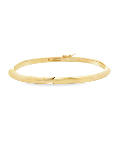 14K Yellow Gold Solid Hinged Bangle Bracelet 3.6mm