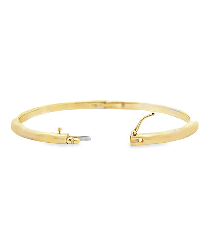 14K Yellow Gold Solid Hinged Bangle Bracelet 3.6mm