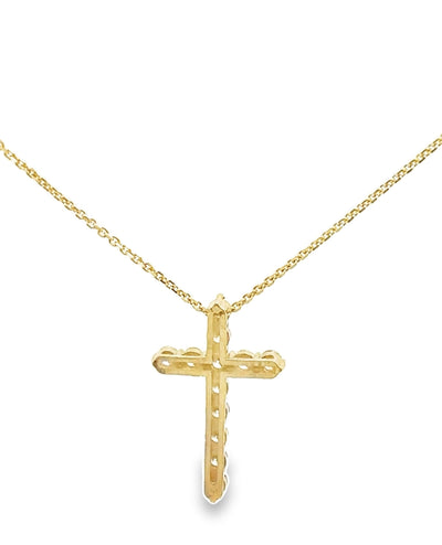 14K Yellow Gold 2.02 Carat Diamond Cross