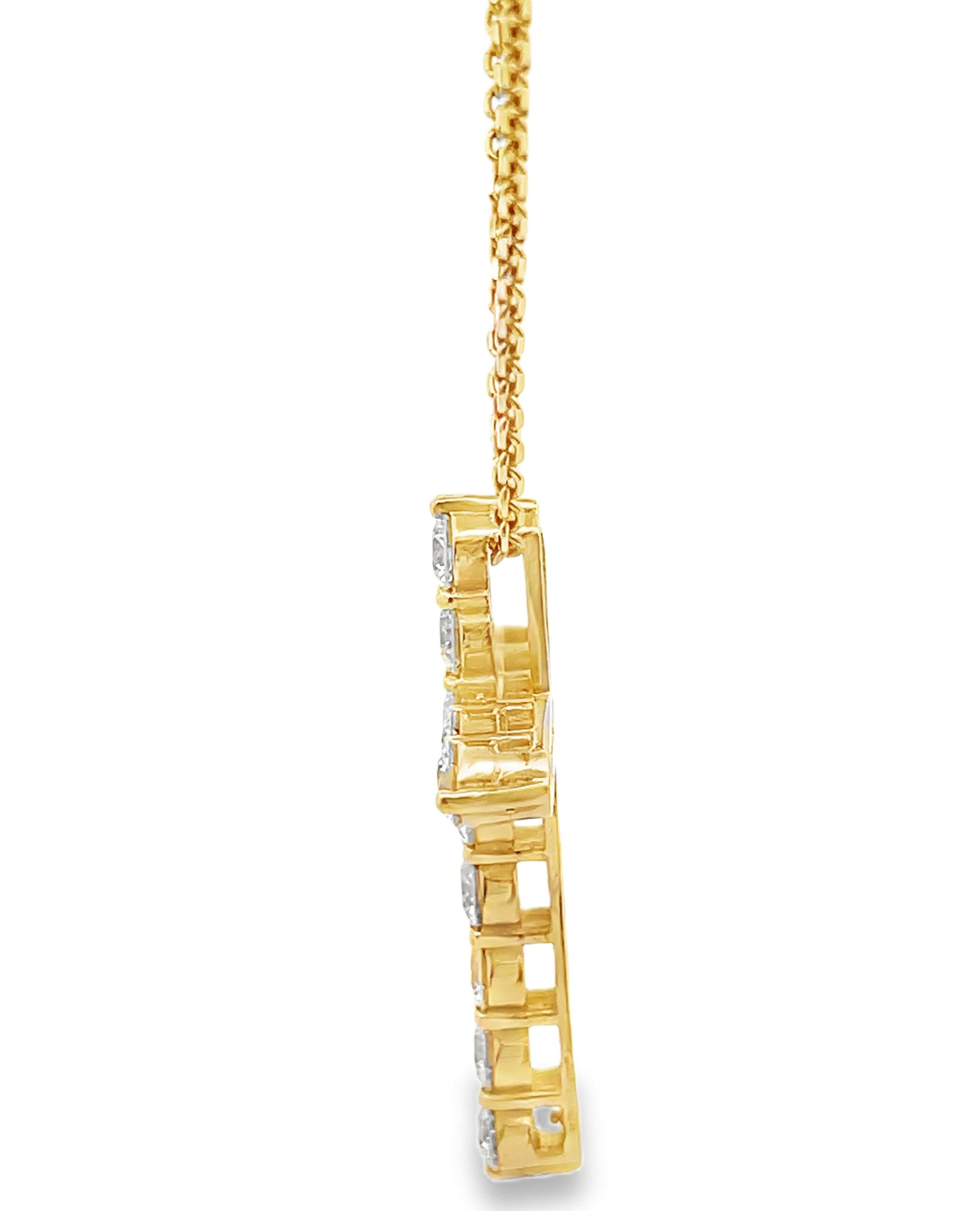 14K Yellow Gold Diamond Cross