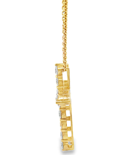 14K Yellow Gold Diamond Cross