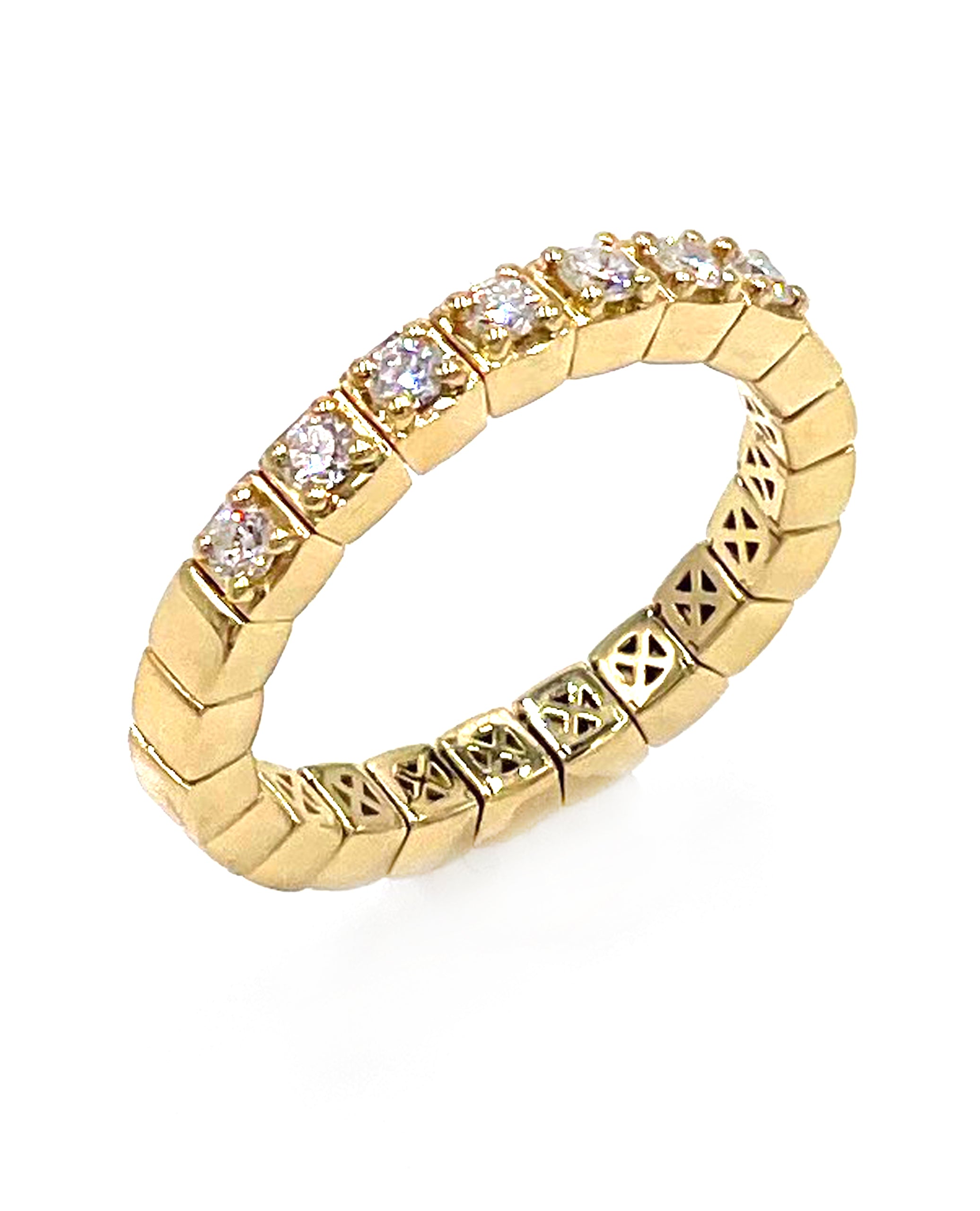 18K Yellow Gold Diamond Expansion Ring