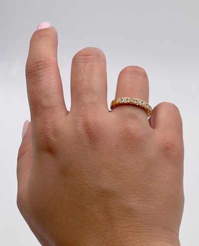 18K Yellow Gold Diamond Expansion Ring 0.35 Carats