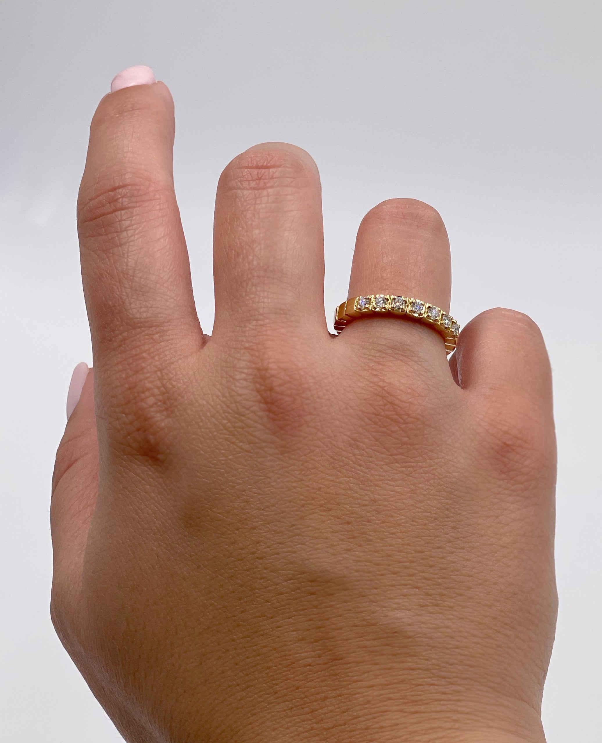18K Yellow Gold Diamond Expansion Ring