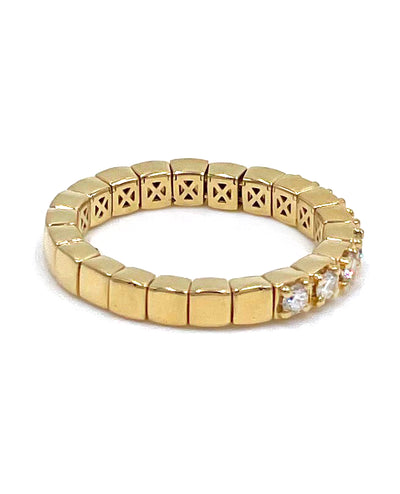 18K Yellow Gold Diamond Expansion Ring 0.35 Carats