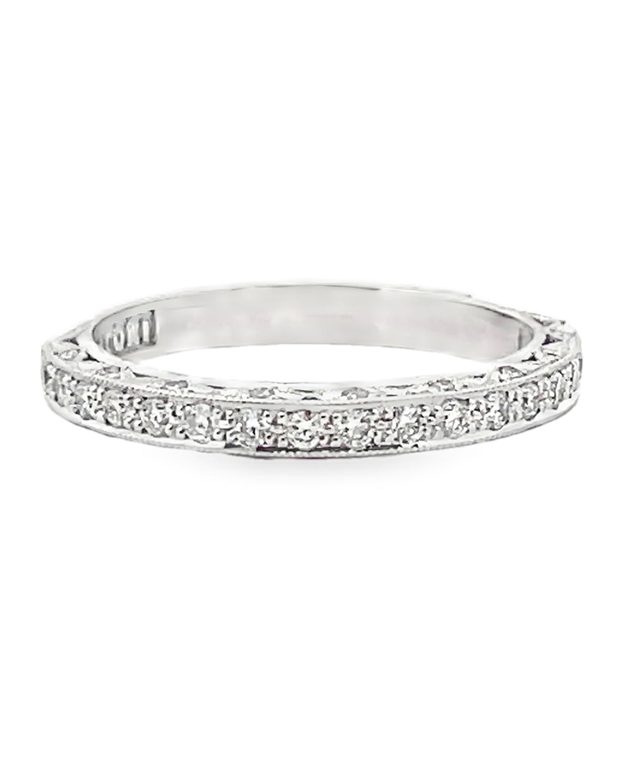 Tacori HT2516 18K White Gold Half Way Diamonds 0.33 Carats Blooming Beauties Wedding Band