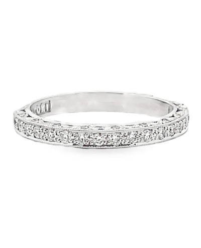 Tacori HT2516 18K White Gold Half Way Diamonds 0.33 Carats Blooming Beauties Wedding Band