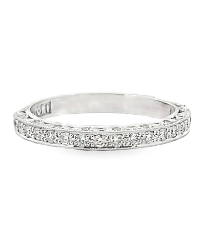 Tacori HT2516 18K White Gold Half Way Diamonds 0.33 Carats Blooming Beauties Wedding Band