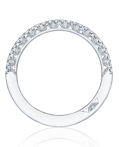 Tacori HT2545 with Half Way Diamonds 0.24 Carats Petite Crescent 18K White Gold Ring