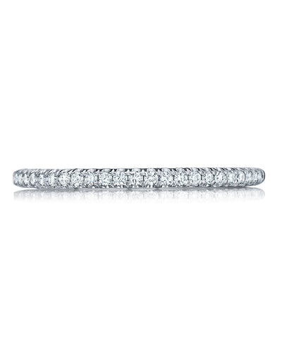 Tacori HT2545 with Half Way Diamonds 0.24 Carats Petite Crescent 18K White Gold Ring