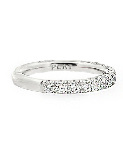 Tacori HT2545 2.5 Millimeter Band 1/2 Way Diamonds 0.65 Ct Petite Crescent Platinum Ring
