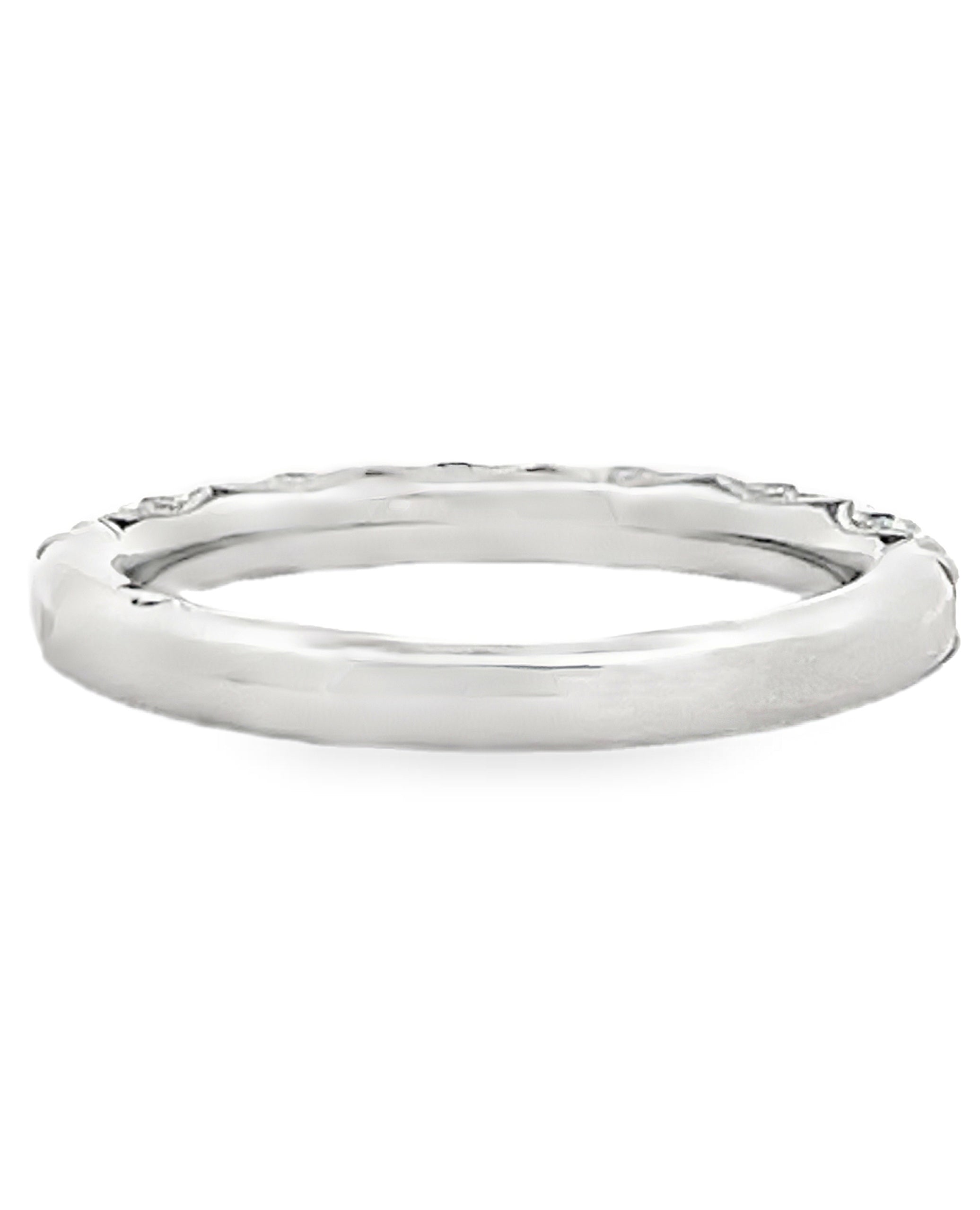 Tacori HT2545 2.5 Millimeter Band 1/2 Way Diamonds 0.65 Ct Petite Crescent Platinum Ring