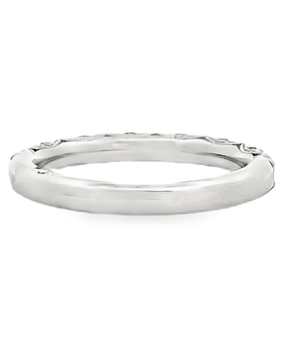 Tacori HT2545 2.5 Millimeter Band 1/2 Way Diamonds 0.65 Ct Petite Crescent Platinum Ring
