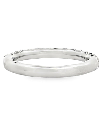 Tacori HT2545 2.5 Millimeter Band 1/2 Way Diamonds 0.65 Ct Petite Crescent Platinum Ring