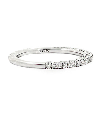 Tacori HT2545 with Half Way Diamonds 0.24 Carats Petite Crescent 18K White Gold Ring