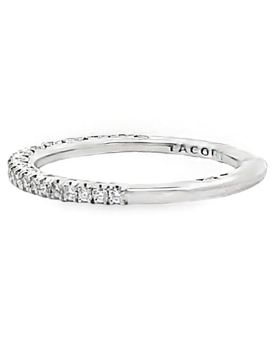 Tacori HT2545 with Half Way Diamonds 0.24 Carats Petite Crescent 18K White Gold Ring