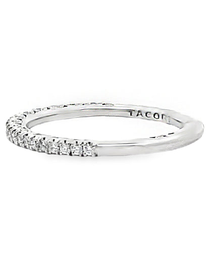 Tacori HT2545 with Half Way Diamonds 0.24 Carats Petite Crescent 18K White Gold Ring