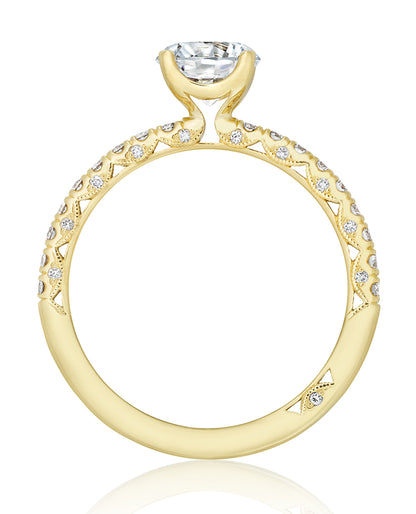 Tacori HT2545 Round Petite Crescent Engagement Ring with 0.34 Carats Diamonds in 18K Yellow Gold