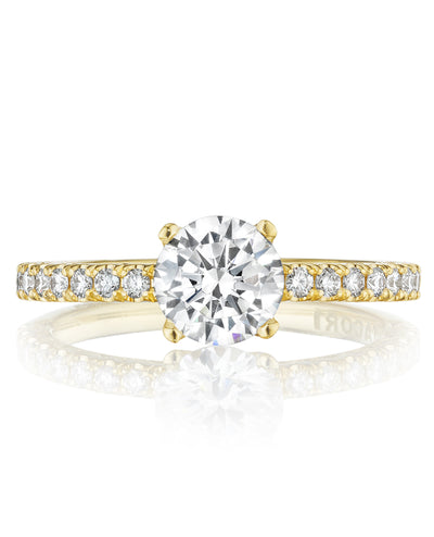 Tacori HT2545 Round Petite Crescent Engagement Ring with 0.34 Carats Diamonds in 18K Yellow Gold