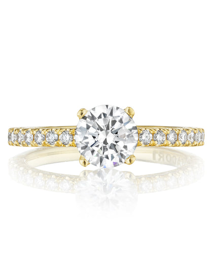 Tacori HT2545 Round Petite Crescent Engagement Ring with 0.34 Carats Diamonds in 18K Yellow Gold