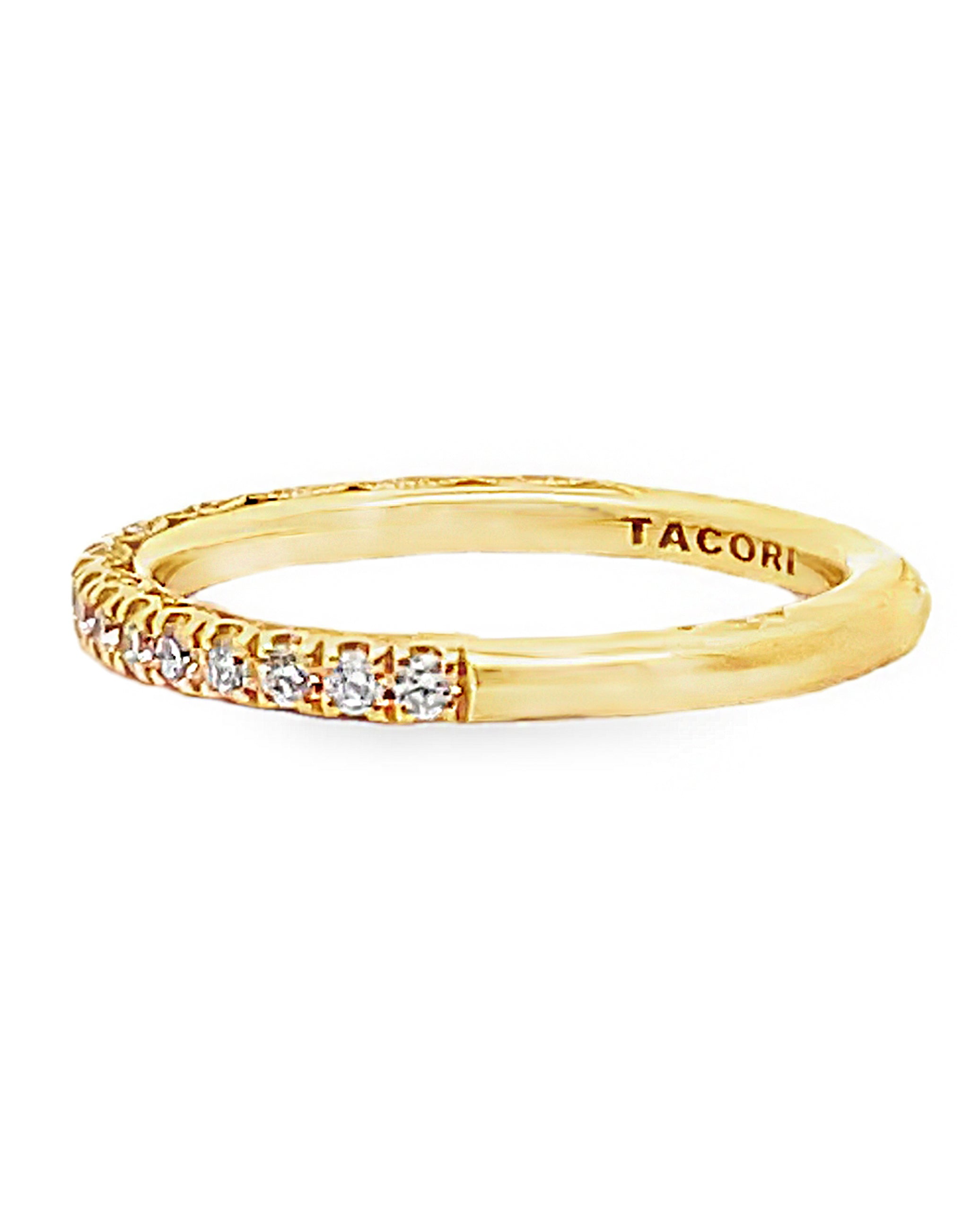 Tacori HT2545 Half Way 0.37 Carat Round Diamond Petite Crescent Ring in 18K Yellow Gold