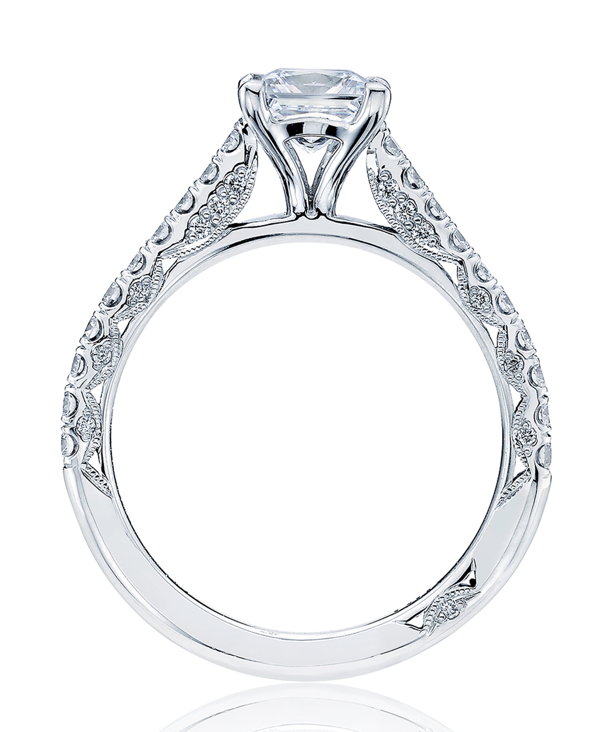 Tacori HT2546 PR6 Petite Crescent Platinum Engagement Ring