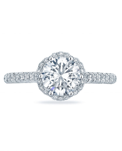 Tacori HT2547 RD7 Petite Crescent Platinum Engagement Ring