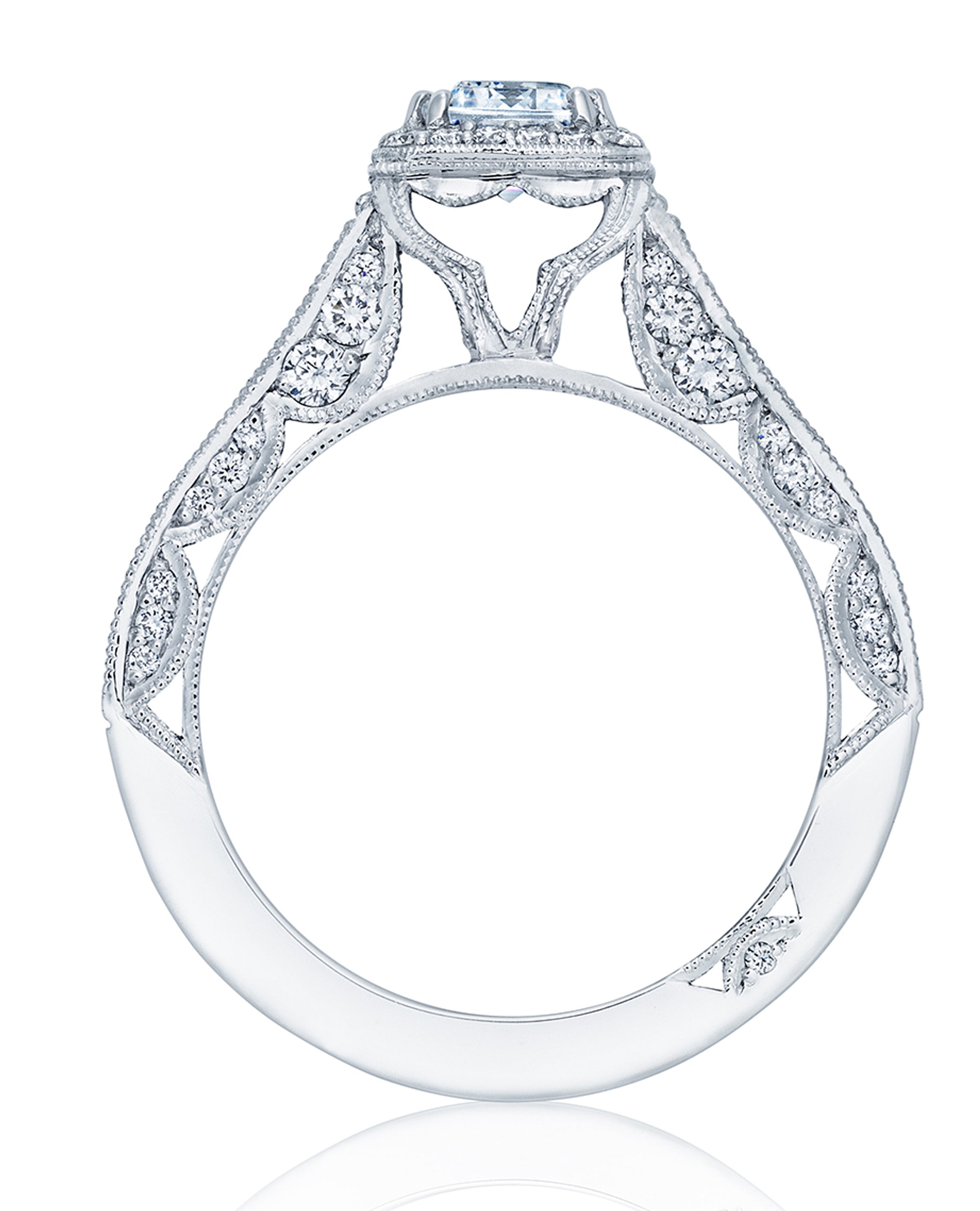 Tacori HT2550 EC7X5W Classic Crescent Engagement Ring Setting with 0.69 Carat Diamonds