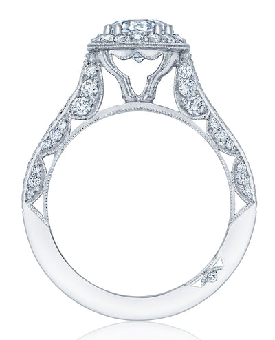 Tacori HT2550 RD6.5W Round Classic Crescent Engagement Ring in 18K White Gold