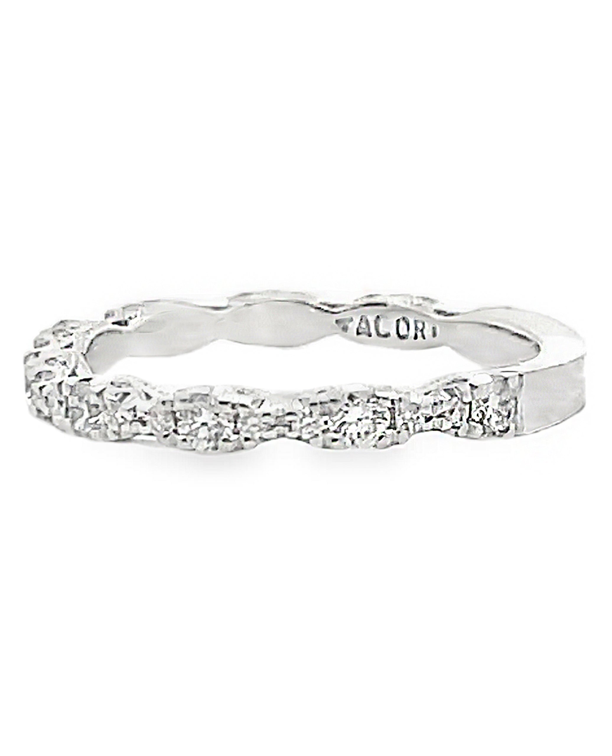 Tacori HT2558 B3/4W 18K White Gold Petite Crescent Wedding Band with Diamonds 0.56 Carats