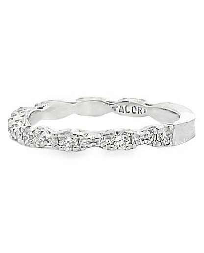 Tacori HT2558 B3/4W 18K White Gold Petite Crescent Wedding Band with Diamonds 0.56 Carats