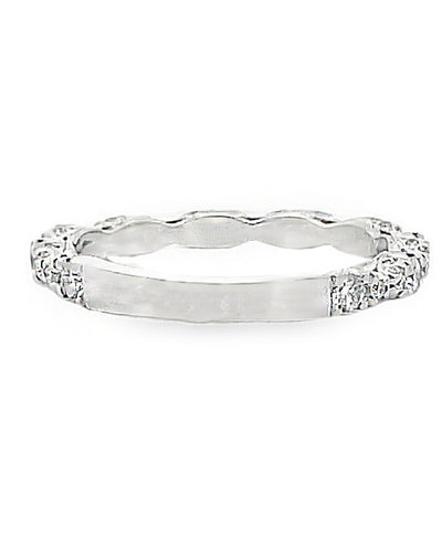 Tacori HT2558 B3/4W 18K White Gold Petite Crescent Wedding Band with Diamonds 0.56 Carats