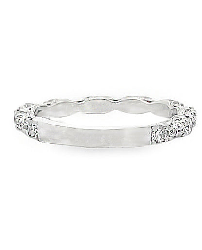 Tacori HT2558 B3/4W 18K White Gold Petite Crescent Wedding Band with Diamonds 0.56 Carats