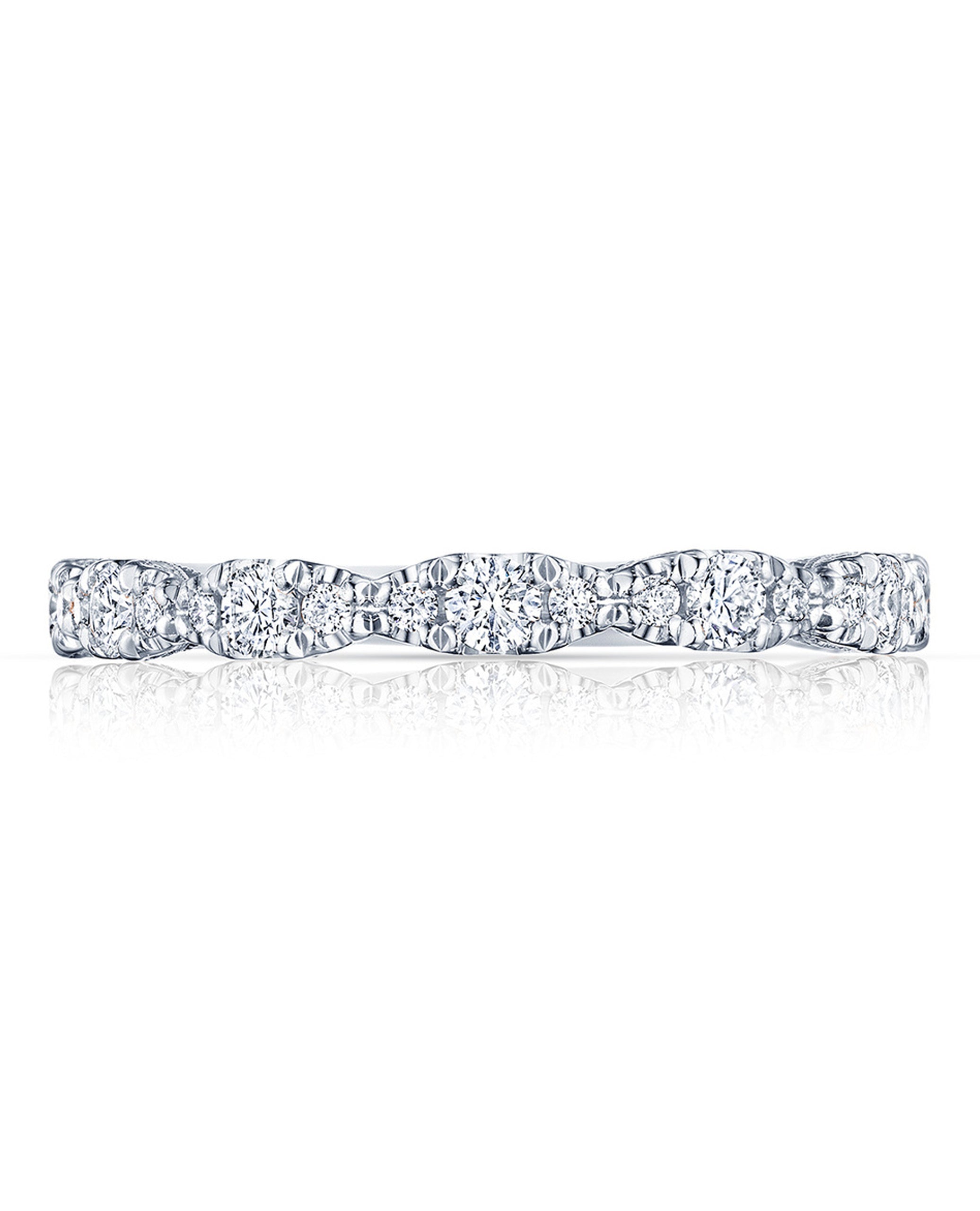 Tacori HT2558 B3/4W 18K White Gold Petite Crescent Wedding Band