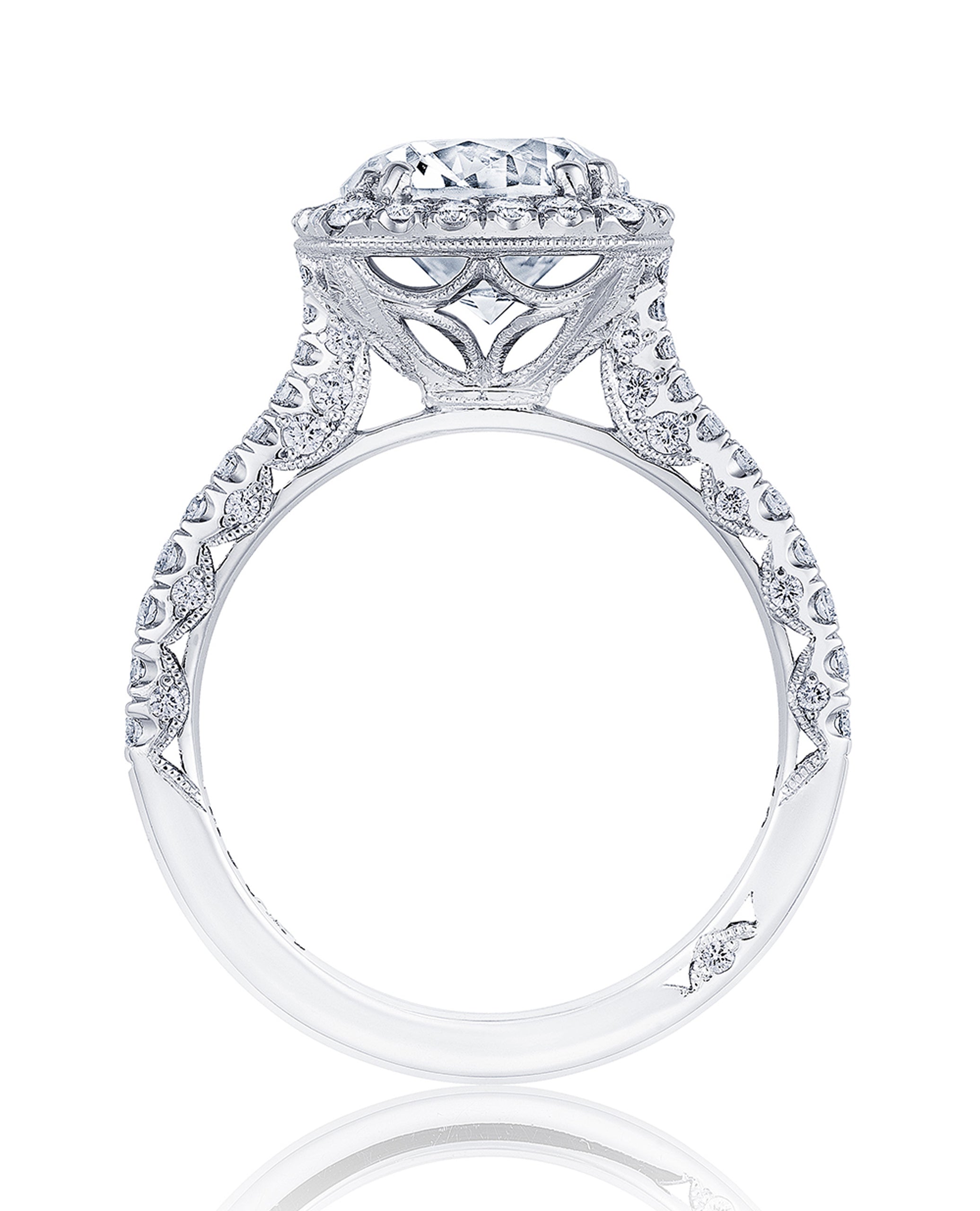 Tacori HT2571 CU 7.5 Petite Crescent Platinum Engagement Ring