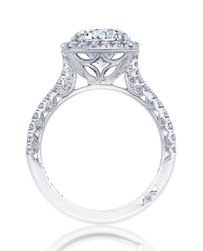 Tacori HT2571 Cushion Cut Petite Crescent Platinum Engagement Ring