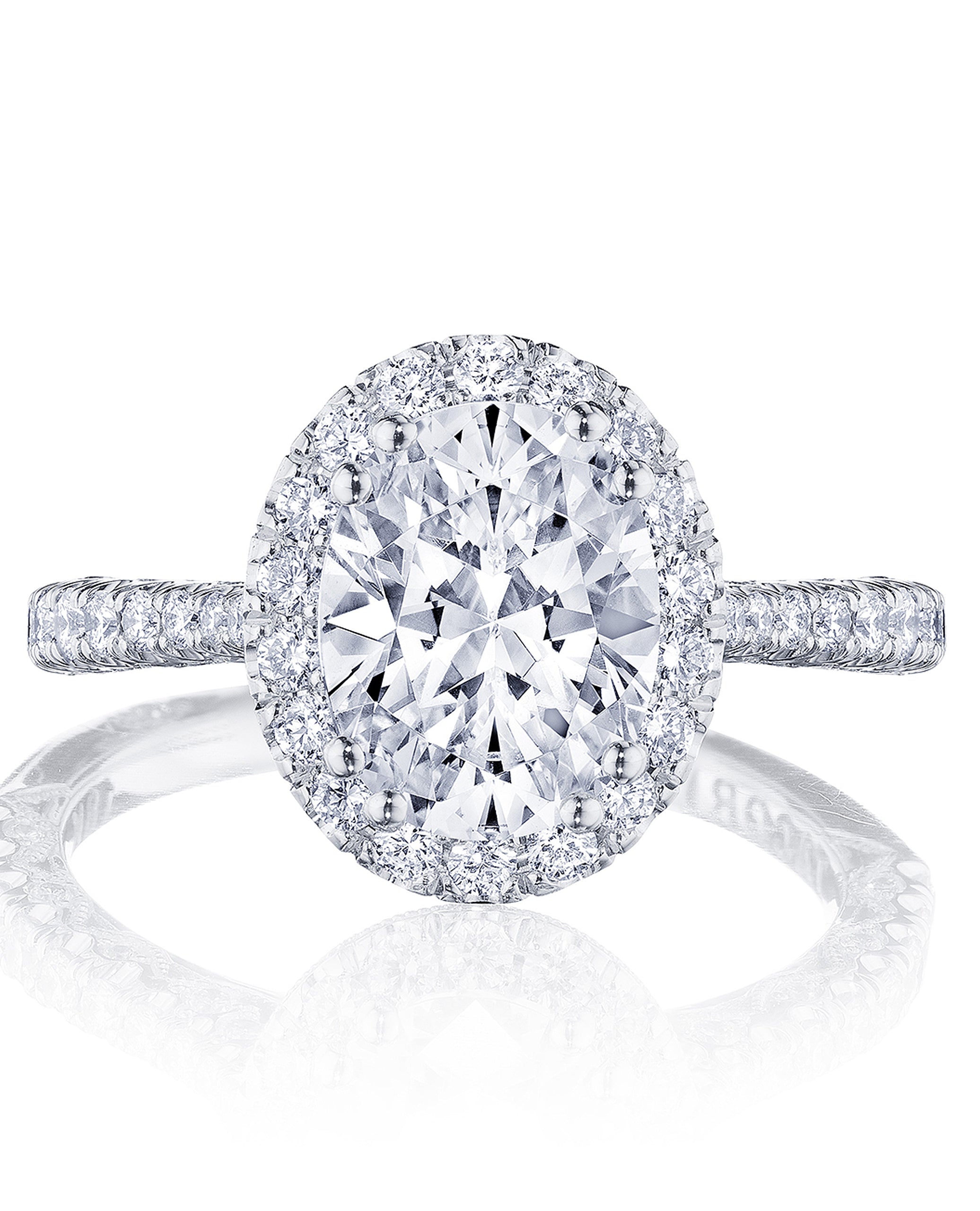 Tacori HT2571 OV8.5X6.5 Petite Crescent Platinum Engagement Ring