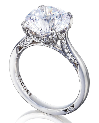Tacori HT2625 Round Royal T Platinum Engagement Ring Setting with 0.22 Carat Diamonds