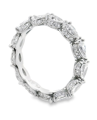 Tacori HT2642 Platinum Pear Shaped Diamond Eternity Band 2.22 Carats, Size 6.5