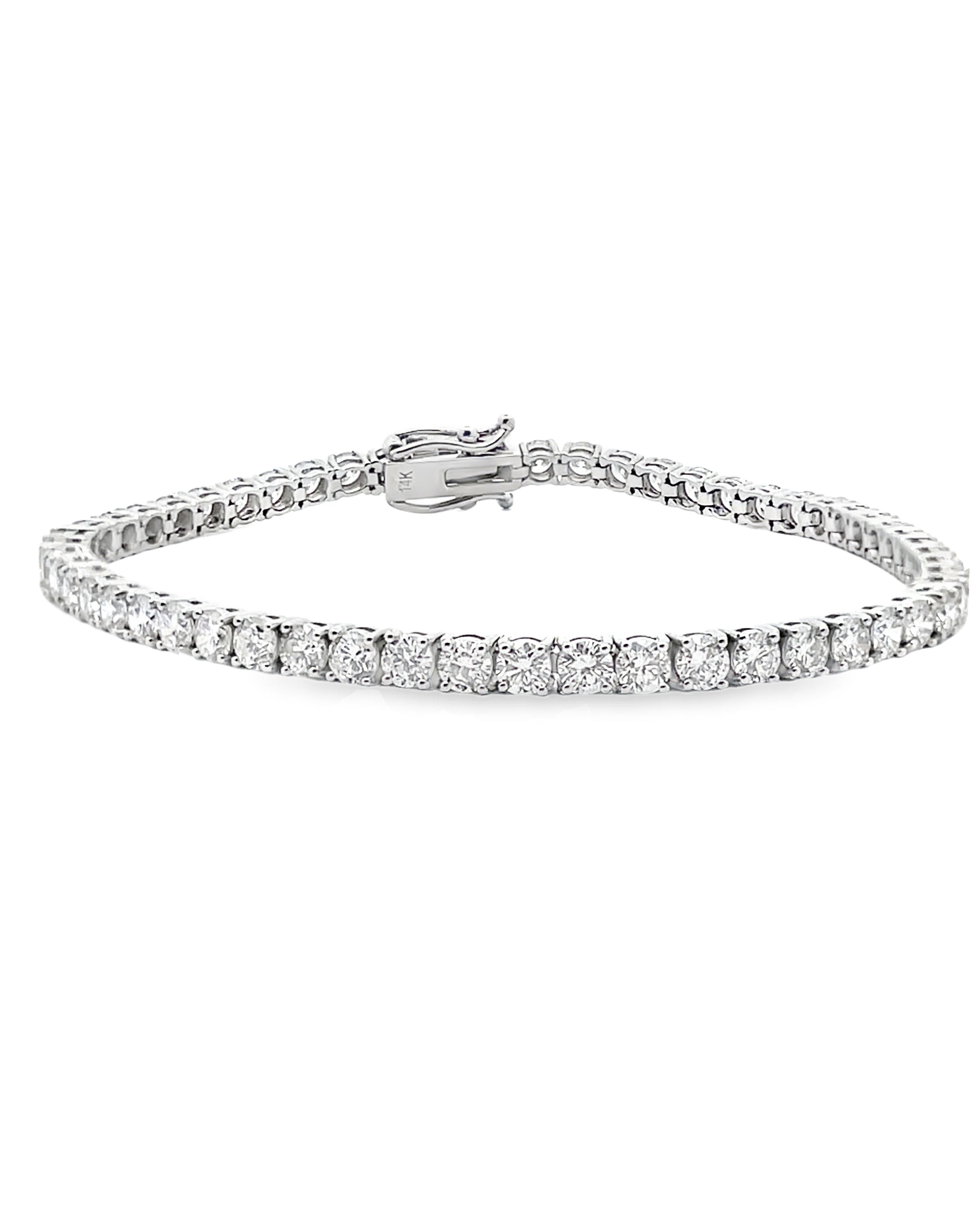 14K White Gold Lab Grown Tennis Bracelet