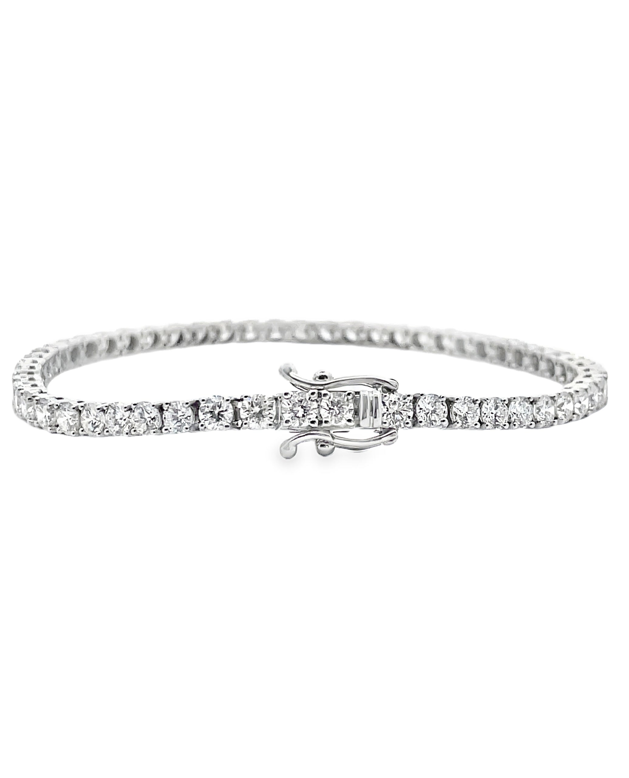 14K White Gold Lab Grown Tennis Bracelet