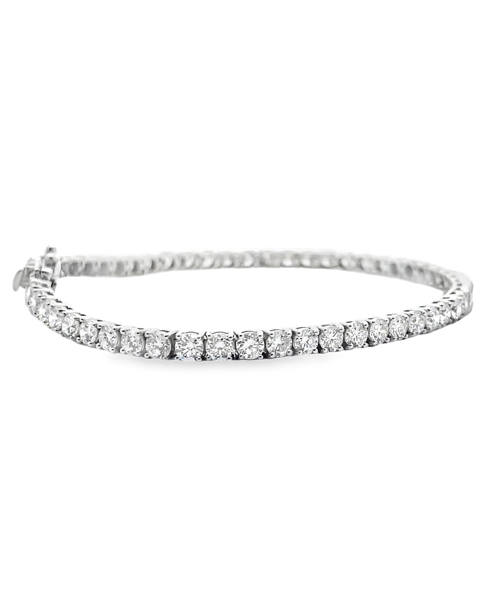 14K White Gold Lab Grown Tennis Bracelet