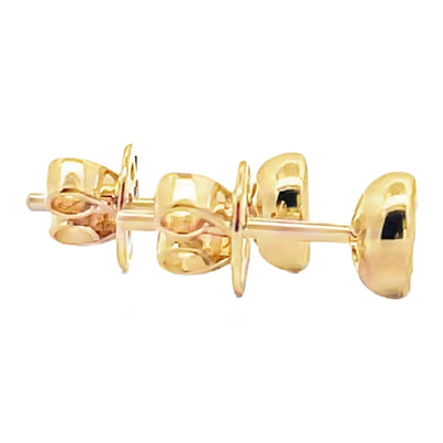 14K Yellow Gold Small Round 0.22 Carat Diamond Bezel Stud Earrings