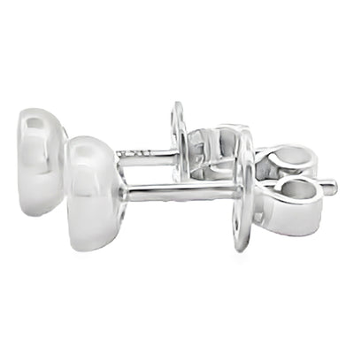 14K White Gold Small Round 0.22 Carat Diamond Bezel Stud Earrings
